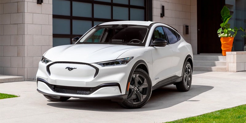 2023 Ford Mustang Mach-E parked outside the home