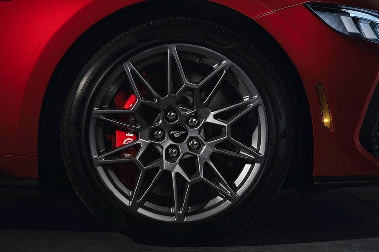 2024 Ford Mustang® model with a close-up of a wheel and brake caliper | Winslow Ford in Winslow AZ