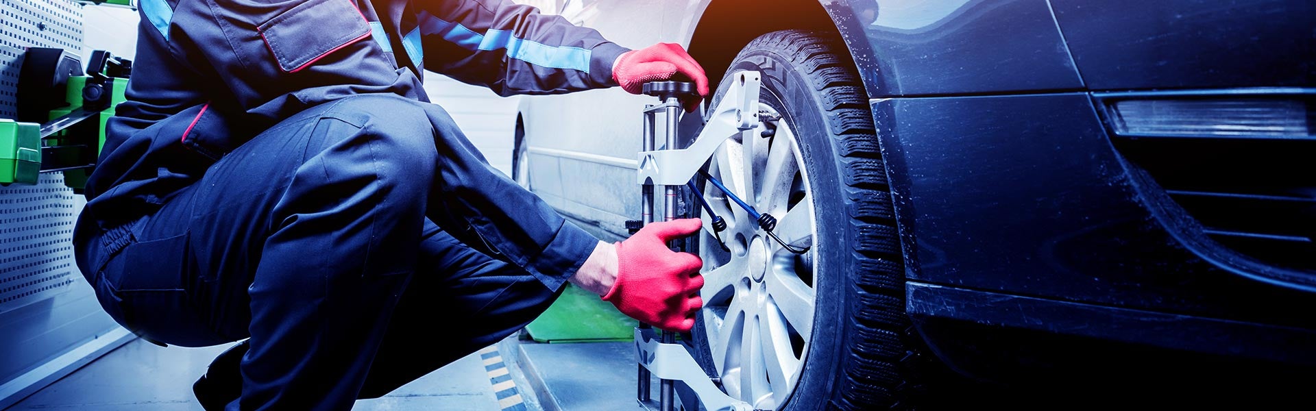 Car Tire Alignment By Technician